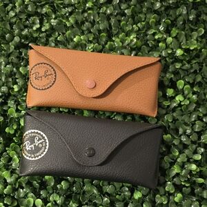Ray-Ban Black and Tan Leather Cases